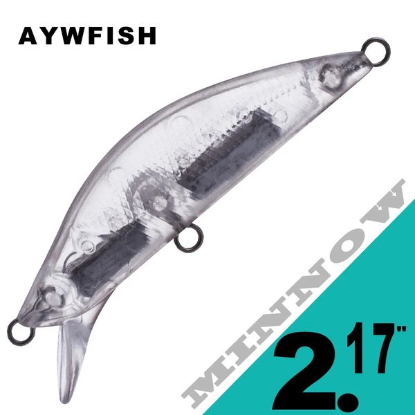 AYWFISH 20 PÇS/LOTE 2.17IN 4.8G Sem Pintura Iscas De Pesca Baixo DIY Peixe Enfrentar Iscas Artificiais Mini Corpo Duro Minnow Blanks 231225