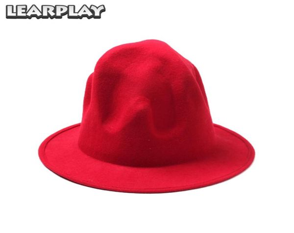 Yün Genişbrim Volkanik Şapkalar Erkekler İçin Fedora Kapakları Kadın Hip Hop Props Sonbahar ve Kış Sıcak Noel Partisi Hediyeleri T3198582