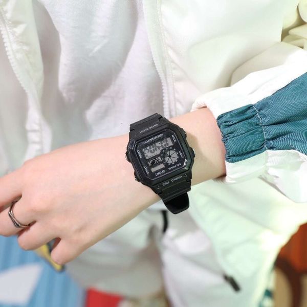 Квадратные спортивные модные многофункциональные электронные часы ярких цветов с цифровым дисплеем для мальчиков и девочек