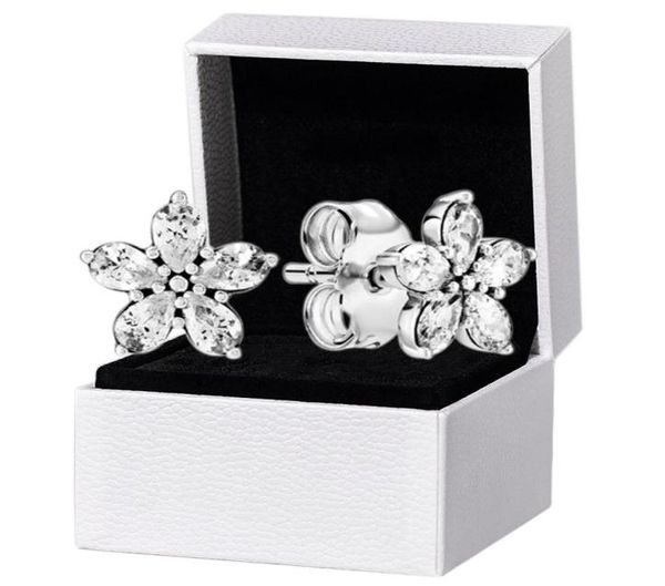 NUOVI orecchini a bottone con fiocco di neve scintillante in argento sterling 925 cofanetto originale per orecchini regalo per feste da donna in cristallo CZ6226546