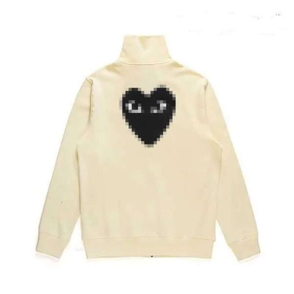 CDG Hoodie Designer Herren Hoodies Commes Com Des Garcons Sweatshirt Mockneck PLAY Big Heart Hoodie Full Zip Up Beige Marke 5Buw 536