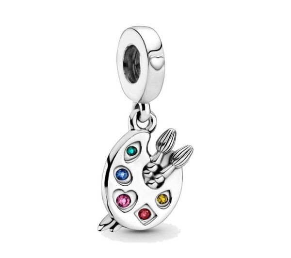 Gioielleria raffinata Autentico argento sterling 925 Bead Fit Charm Tavolozza dell'artista Ciondola Charms Bracciali Ciondolo a catena di sicurezza Perline fai da te3658516