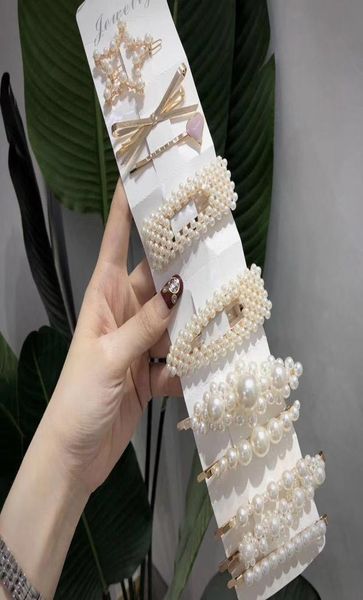 Haarschmuck 1 Satz elegante handgemachte Perlen Clips für Frauen Mode geometrische Haarspangen Kopfbedeckung Mädchen süße Haarnadeln Zubehör8138943