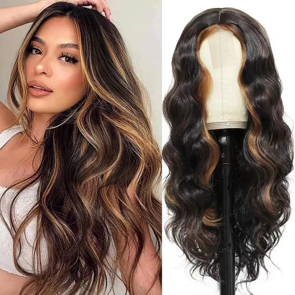 Perücken Großhandelspreise Premier Highlight Farbe Reines Haar Natürliche Welle 360 Spitze Perücke Echthaar Frontalperücke Mit Babyhaar