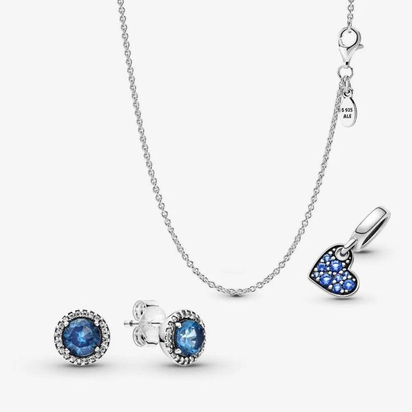 Designerschmuck 925 Silber Halskette Herz Anhänger fit pando glücklich immer immer nach Ohrringen und Schmuck Sets Liebe Halsketten Europäische Charms Perlen Murano