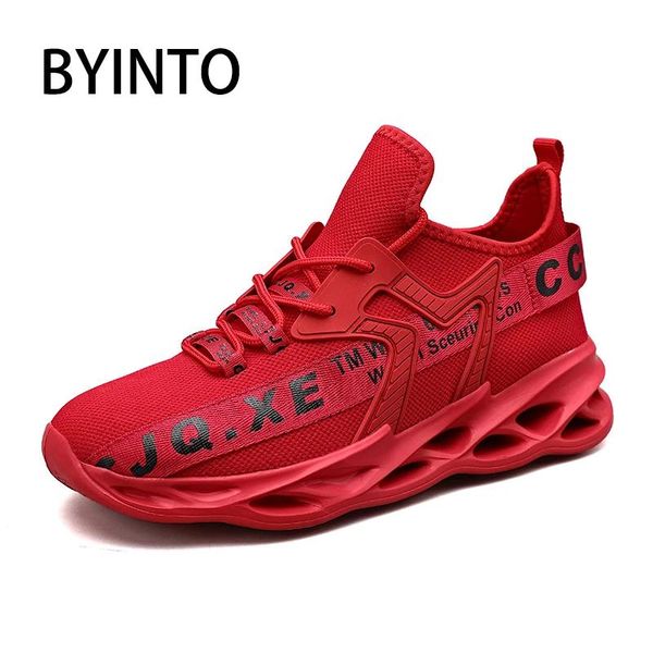 Scarpe uomini traspiranti ultra leggeri sport sneaker rossa calzini da ginnastica atletica piattaforma di allenamento fitness palestra panoramica scarpe maschile tenis maschilino