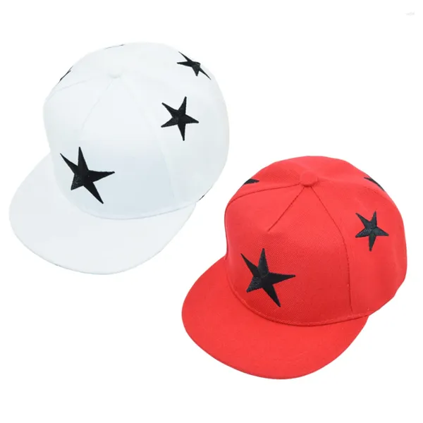 Ballkappen Mode Baseball Stickerei Sterne Hut Hip Hop Kinder Casquette für Jungen und Mädchen (rot)