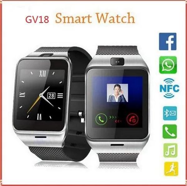 Saatler Gear2 GV18 NFC APLUS Akıllı İzle Dokunmatik Ekran Kamera Bluetooth NFC SIM GSM Telefon Arama U8 Veri Senkronizasyon Android Pho için Su Geçirmez