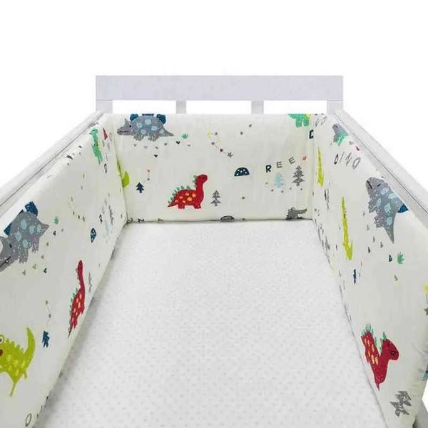 Trilhos 1 PCS pára-choques no berço para recém-nascido algodão dos desenhos animados dinossauro berço pára-choques protetor de cama de bebê crianças cama g220421