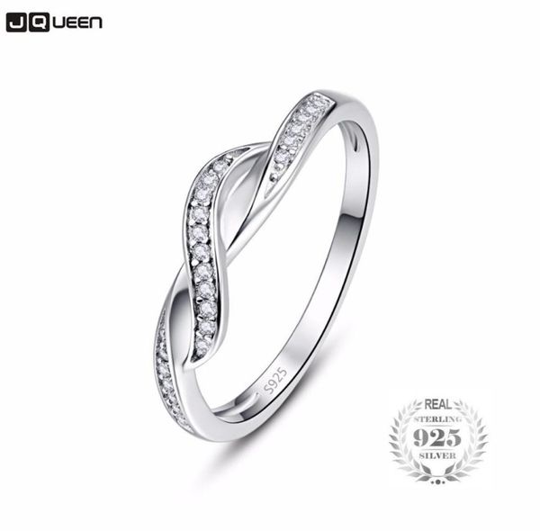 Anello infinito in argento sterling 925 Anello eternità Anello di cristallo amico regalo Simbolo di amore infinito Anelli di dito di moda per le donne5993901