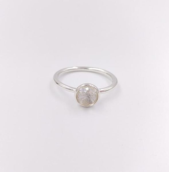 April Droplet Bergkristall-Bandringe, authentische Ringe aus 925er Sterlingsilber, passend für Schmuck im europäischen Stil, Andy Jewel 191012RC3362574