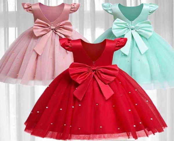 Elegante festa vestido de princesa para a menina ano novo formal traje vermelho criança menina vestido de casamento noite baile tule tutu vestido 9m5t g124315702