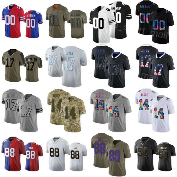 Camisas De Futebol Masculino 4 James Cook 14 Stefon Diggs 13 Gabe Davis 88 Dawson Knox 86 Dalton Kincaid 17 Josh Allen 10 Khalil Shakir 85 Quintin Morris 41 Reggie Gilliam BiEr