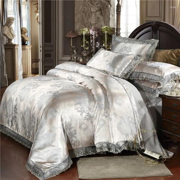 Set di biancheria da letto Set di copripiumini jacquard di stile di lusso, set di 2/3 pezzi di federa copripiumino di alta qualità