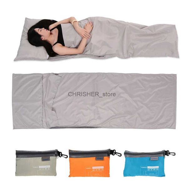 Schlafsäcke TOMSHOO 70*210CM Outdoor Reisen Camping Wandern Polyester Pongee Gesunde Schlafsack Liner mit Kissenbezug Tragbare Leichte L231226