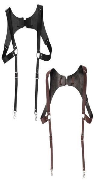 Vintage Leder Hosenträger Männer Mittelalterlichen Renaissance Körper Brust Harness Einstellbare Brust Schulter Gürtel Strap Homosexuell Männlich Sexy Cosplay H6697323