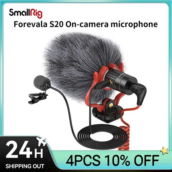 SmallRig S20 Microfono per fotocamera con microfono stereo video con supporto antivibrazione per fotocamere DSLR iPhone e smartphone 3 8 231226