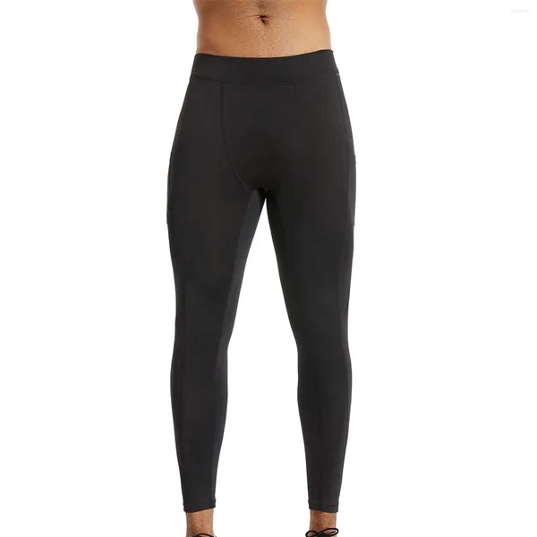 Calças masculinas outono e inverno cor sólida elástica secagem rápida leggings suor basquete ajuste regular y3