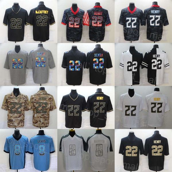 Maglia da calcio da uomo 17 Maglia Ryan Tannehill 22 Derrick Henry Bandiera Canapa Dea grigia Drift Arcobaleno Leopardo Grano Sillabazione USMC Ricamo Colore Rush Traspirante