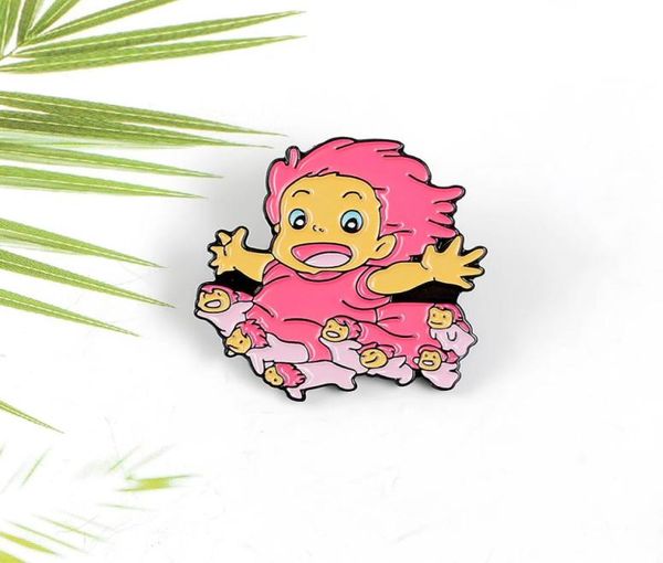 Broche de liga de personagem de desenho animado bonito Ponyo filme de animação japonesa Ponyo broche de esmalte badge6604846