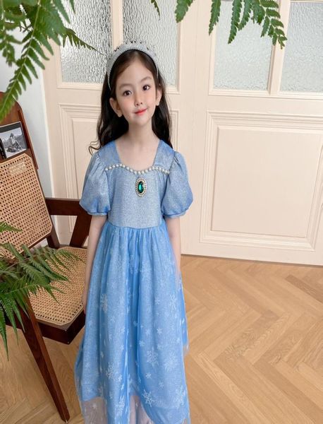 Kinder Girl039s Kleid Sommer süßes Mädchen Spitze Schneeflocke Prinzessin Party Kleider Children039s Kleidung5362172