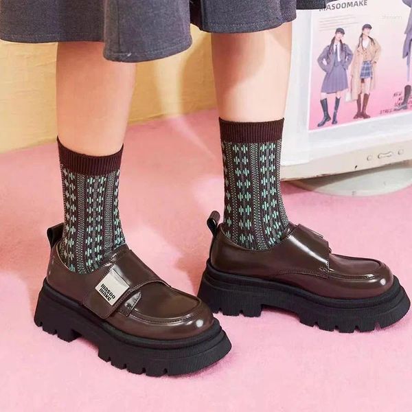 Dress Shoes Platform Mid Heels Women Chunky Walking Boots Loafers Spring 2024 Designer Trend Gladiator Punk Pumps Zapatos Female