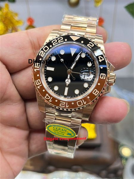 Новейшие мужские часы 126715 40 мм калибр 3285/3186 автоматические механические керамические часы 904L GMT CLEAN заводские сапфировые светящиеся дайверские керамические Наручные часы-4