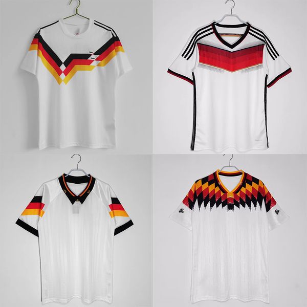 Camisa retrô vintage, camisa de futebol da alemanha, camisa de futebol maillot 1990 1992 1994, camisa de futebol de manga curta 2014, camiseta clássica