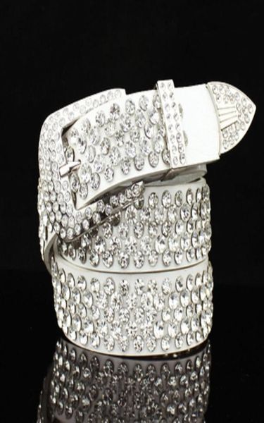 Cintura in vera pelle di coccodrillo per donna stilista di moda femminile di lusso scintillante con diamanti pieni zircone 110 cm fibbia ad ardiglione da 36 piedi5463856