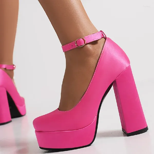 Sapatos de vestido sexy plataforma salto alto bombas mulher tiras grande tamanho 45 slik preto vermelho rosa mulheres stripper festa casamento