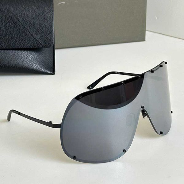 Designer Mens Blindagem Óculos de Sol Marca de Moda Mulheres Óculos Grande Armação de Metal Oval Lente Preta Óculos de Sol Óculos de Pesca de Viagem Com Caixa Original