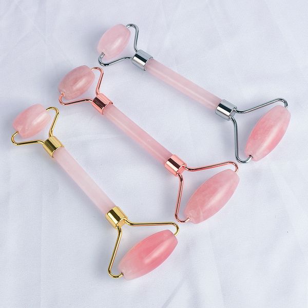 Заводские продажи нефритовое лицевое ролик по уходу за кожей Crystal Rose Quartz Face Roller Massager Natural Stone Guasha Stone Massage Board