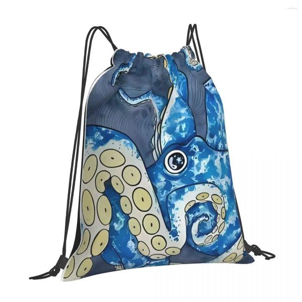 Borse per la spesa Tentacoli di polpo Retro con coulisse Progettato Vintage Fashion School Camping Adventures Travel Sport Outdoor