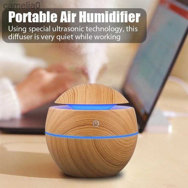 Umidificatori umidificatore aroma elettrico diffusore diffusore in legno ad ultrasuoni umidificatore aromaterapia olio essenziale aromaterapia produttore di nebbia fresca per camera da letto231226