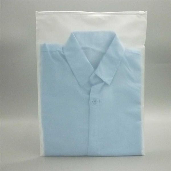 100x zip lock zíper superior sacos de plástico fosco para roupas camiseta saia saco de armazenamento de embalagens de varejo impressão personalizada y0712259q