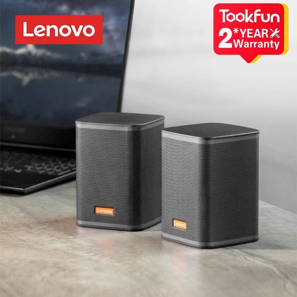 Динамики 2023, оригинальные колонки Lenovo1685 для домашнего компьютера, USB 3,5, аудиоинтерфейс, настольный ноутбук, телефон, сабвуфер, проводной настольный аудиоприемник