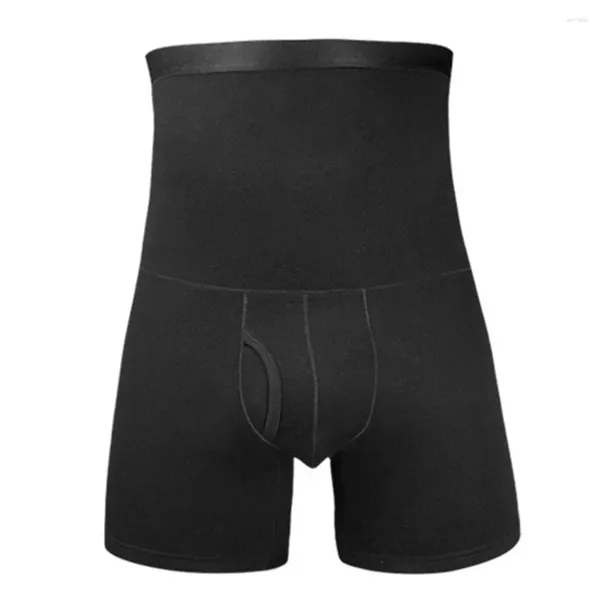 Cuecas masculinas sexy inverno quente boxer briefs barriga magro corpo shaper cintura alta calcinha shorts de veludo perna longa boxers