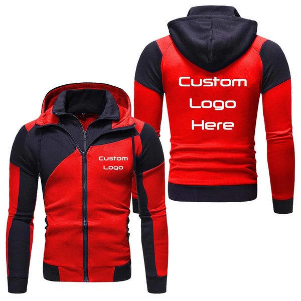 Passen Sie Ihre Herren Casual Hoodies Jacke Patchwork Reißverschluss Mäntel Herbst Hoody Sweatshirt Male Fashion DIY Print Kleidung 231226 an