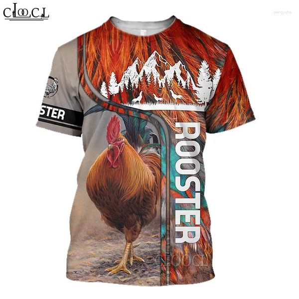 Magliette da uomo HX Est Animal Rooster Stampa 3D Uomo Donna Moda T-shirt Harajuku Abbigliamento T-shirt oversize Drop