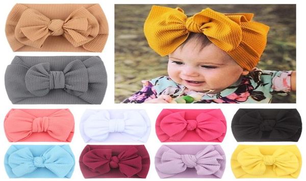 Grande dupla camada de cabelo arco bandana para meninas bonito bebê elástico hairbands crianças sólido turbante headbands verão acessórios para o cabelo1099264