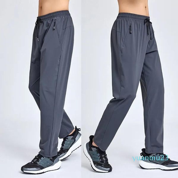 Kıyafet Erkek Jogger Uzun Pantolon Sport Yoga Kıyafet Bisiklet Çekme Salonu Cepleri Sweetpants Pantolonlar Erkekler Rahat Elastik Bel Fitness33