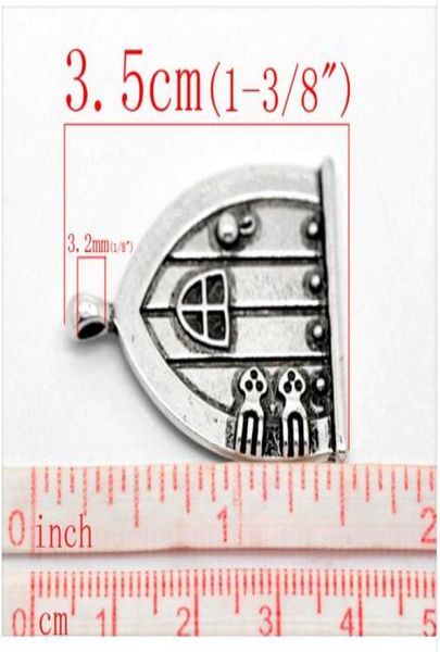 Целые милые 10 шт. антикварное серебро Fairy Wish Door Подвески с подвесками 35x27mm1 38quotx1 18quot B205177013432