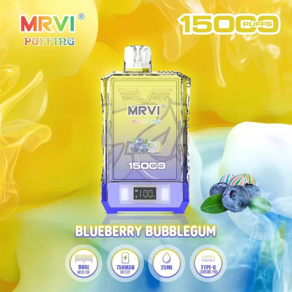 USA originale MRVI PUFF 15000 con cordino Sigarette elettroniche usa e getta Bobina a rete 25 ml Pod Batteria ricaricabile Cigs elettroniche Puff 15K 2% 5% Kit penna Vape