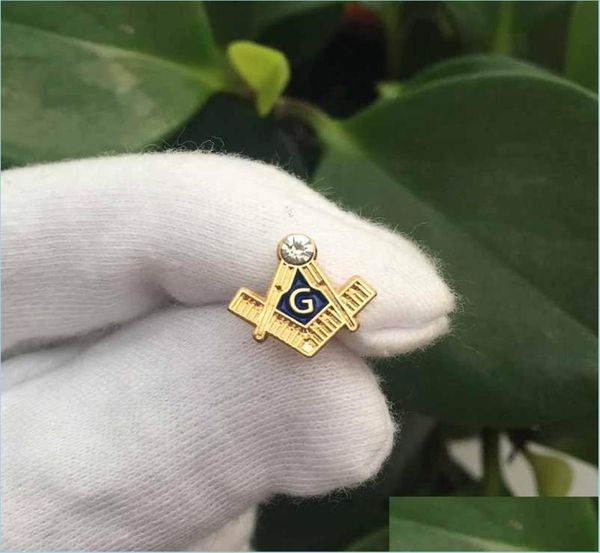 Pins Brooches 100Pcs 11Mm Small Brooches Masonry Masonic Masons Enamel Pin Lapel Pins Custom Badge Square And Compass G With Rhine3261233