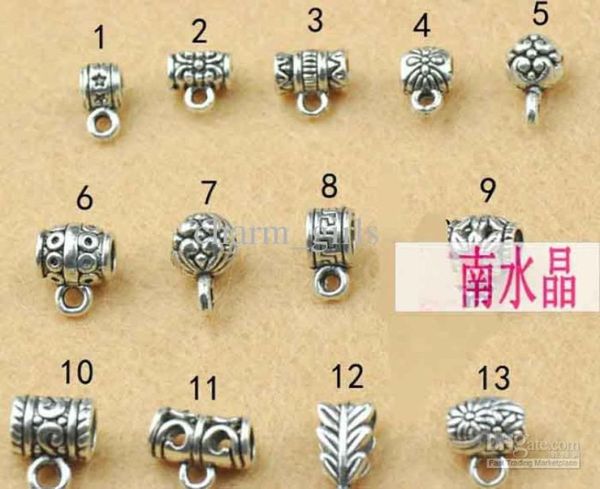100 peças acessórios de joias diy pingente de prata tibetano fivela anel pulseira fecho colar clasp3455278