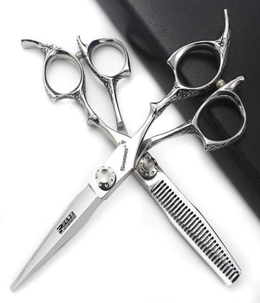 Tesoura de cabelo profissional cabeleireiro 6 polegadas importado 440 aço desbaste corte de cabelo conjunto de ferramentas especiais precisão scissor2736945