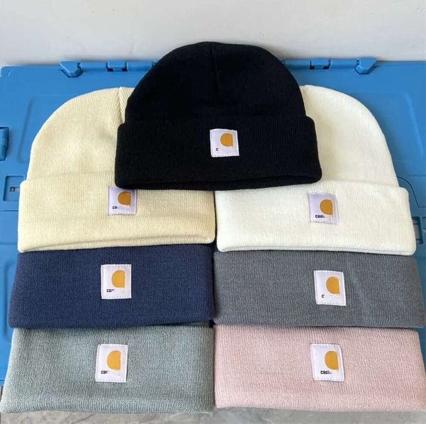 Carhart Designer chapéus gorro masculino e feminino outono inverno chapéus de malha térmica chapéu de lã de malha mais boné de veludo clássico esporte cor sólida unissex chapéus quentes Carharttlys202