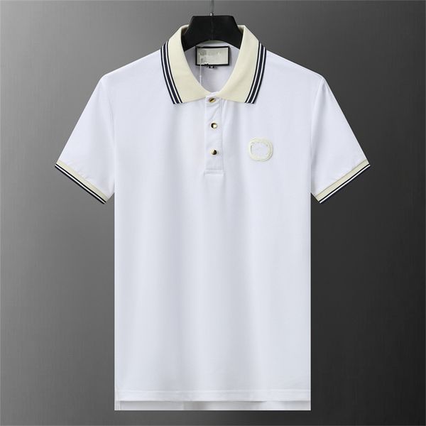 Polos dos homens Verão Homens Polo Camisa de Algodão Moda Polo Casual Esportes Golf Estilo Mens Polos Itália Designer Carta Colorida Pintada Impressão Camisetas