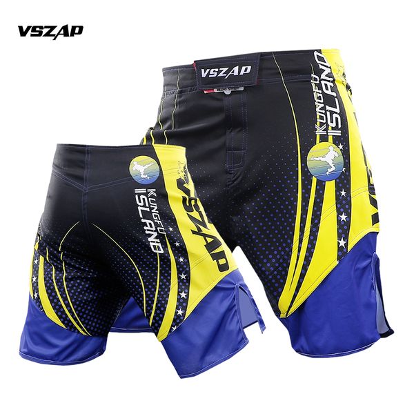 Vszap kung fu combate competição treinamento esportes shorts de secagem rápida boxe verão jujutsu ginásio correndo shorts mma muay thai