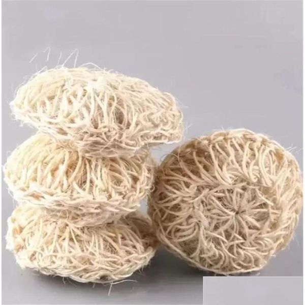 Spazzole da bagno, spugne scrubber sublimazione spugna da bagno in sisal naturale organico fatto a mano piantato palla doccia cloghet esfoliante Otpgm